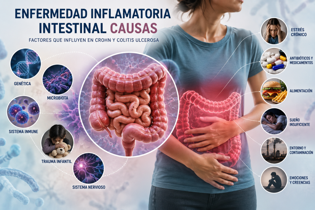 enfermedad inflamatoria intestinal causas genética microbiota estrés y sistema inmune