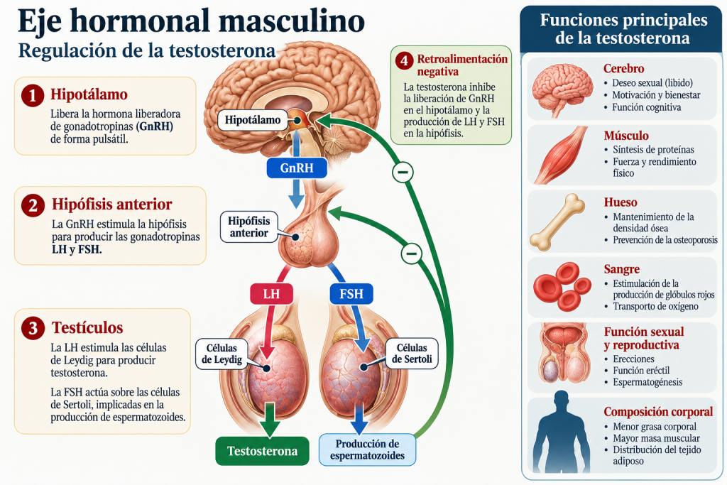 Producción de testosterona y regulación hormonal en hombres con EII